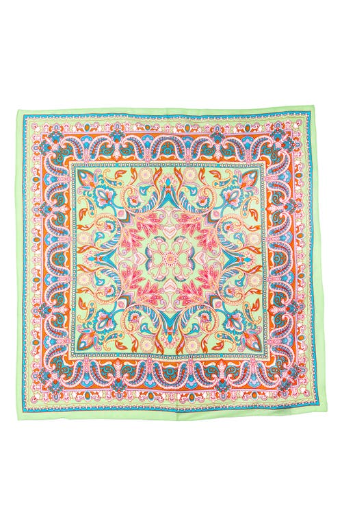 Saachi Oversized Paisley Scarf In Pastel Green
