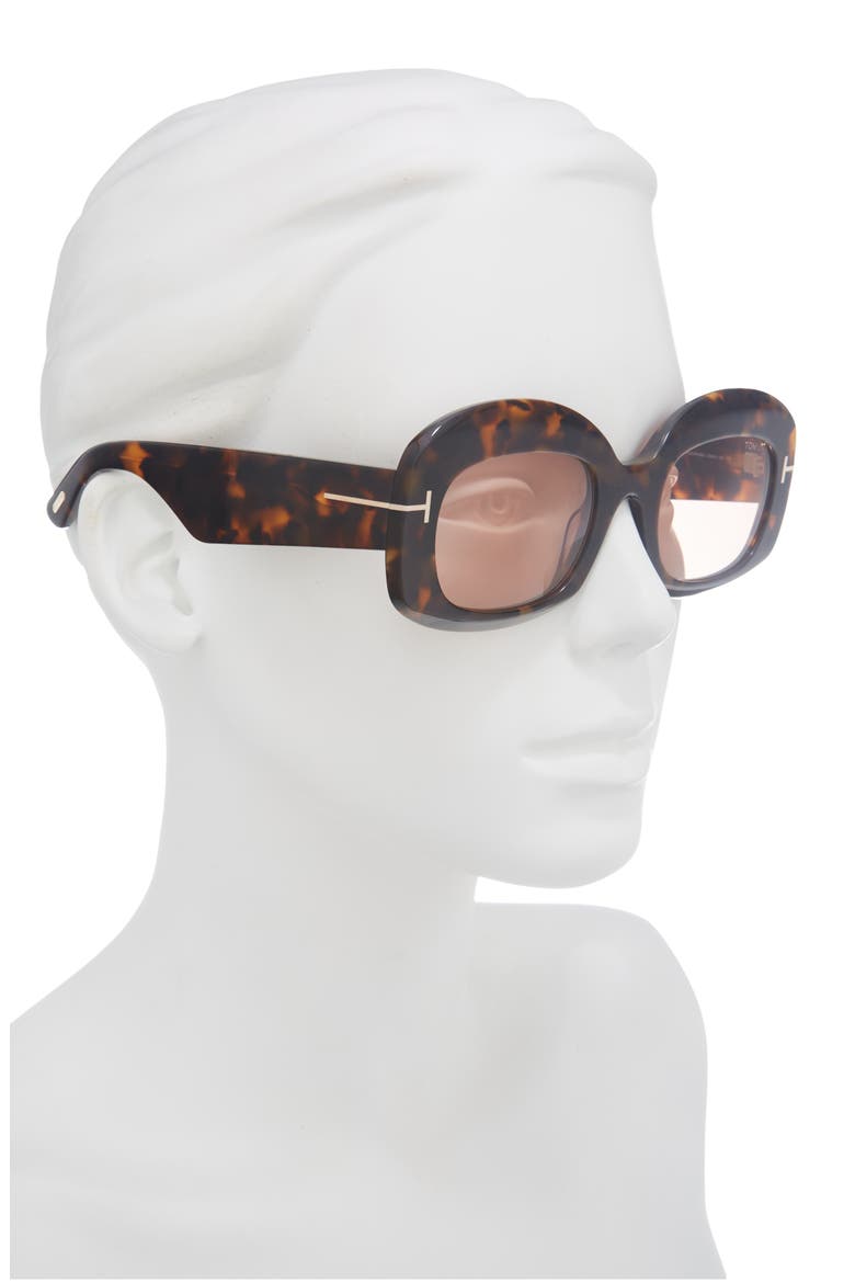 53mm Square Sunglasses, Alternate, color, DARK HAVANA / VIOLET