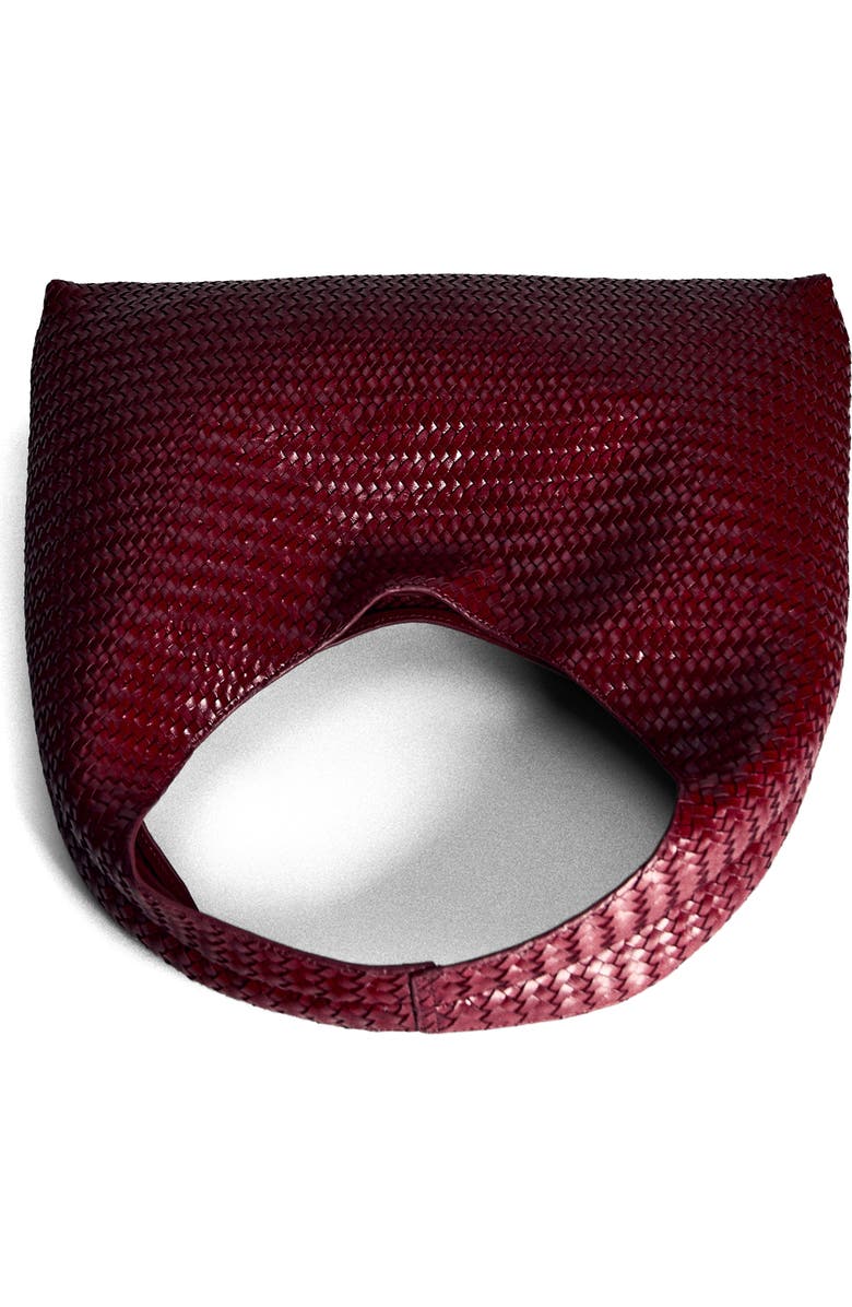 MANGO Braided Leather Shoulder Bag, Alternate, color, Burgundy