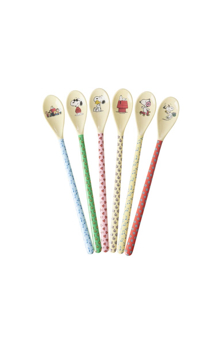 10004222 Melamine Latte Spoons Snoopy Set 6pc, Main, color, Multicolor
