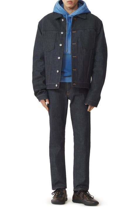 Classic Jacket In Denim And Wool Flannel