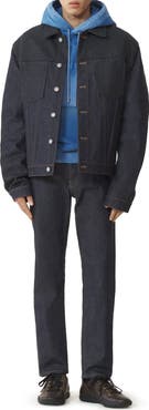 Lanvin Classic Jacket In Denim And Wool Flannel