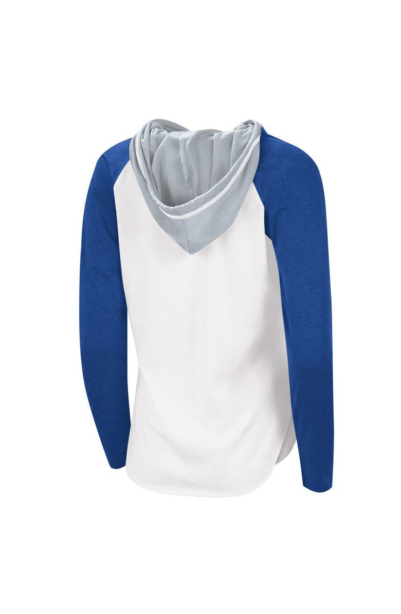 STARTER Women's G-III Sports by Carl Banks White/Blue Toronto Maple Leafs MVP Raglan Lightweight Hooded T-Shirt, Alternate, color, 