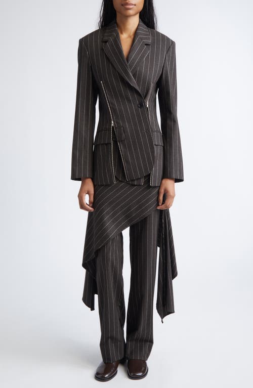 Monse Deconstructed Pinstripe Stretch Wool Blazer In Black