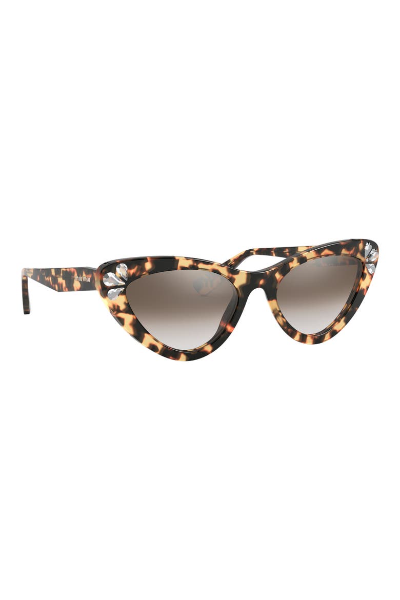 55mm Butterfly Cat Eye Sunglasses, Alternate, color, LITE HAVANA
