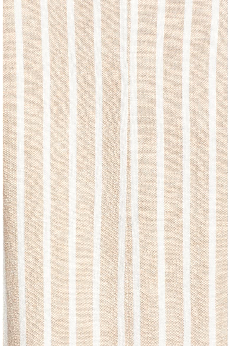 Cinch Sleeve Blazer, Alternate, color, TAN NOMAD ELLA LINEN STRIPE