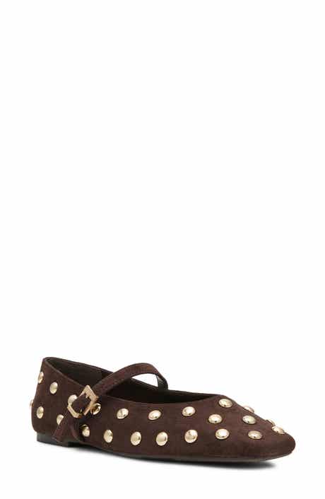Fabesian Studded Mary Jane Flat