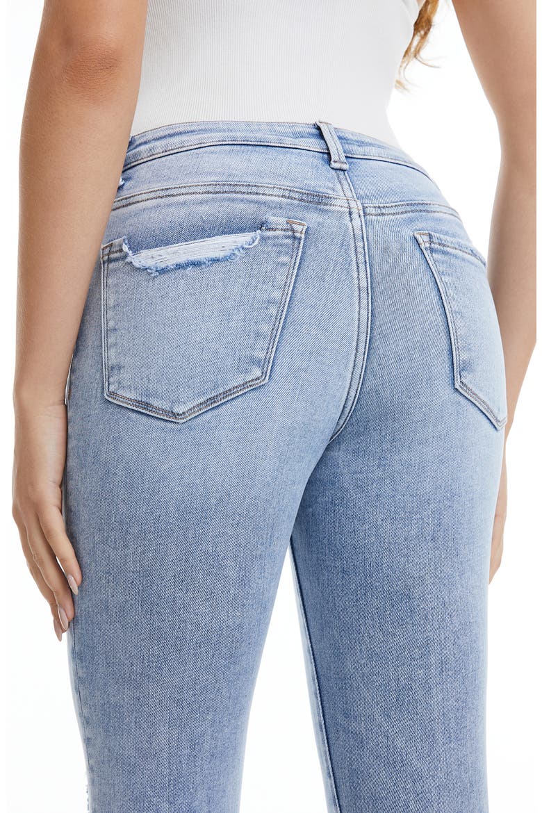 Tina High Waist Distressed Crop Flare Jeans, Alternate, color, LIGHT BLUE