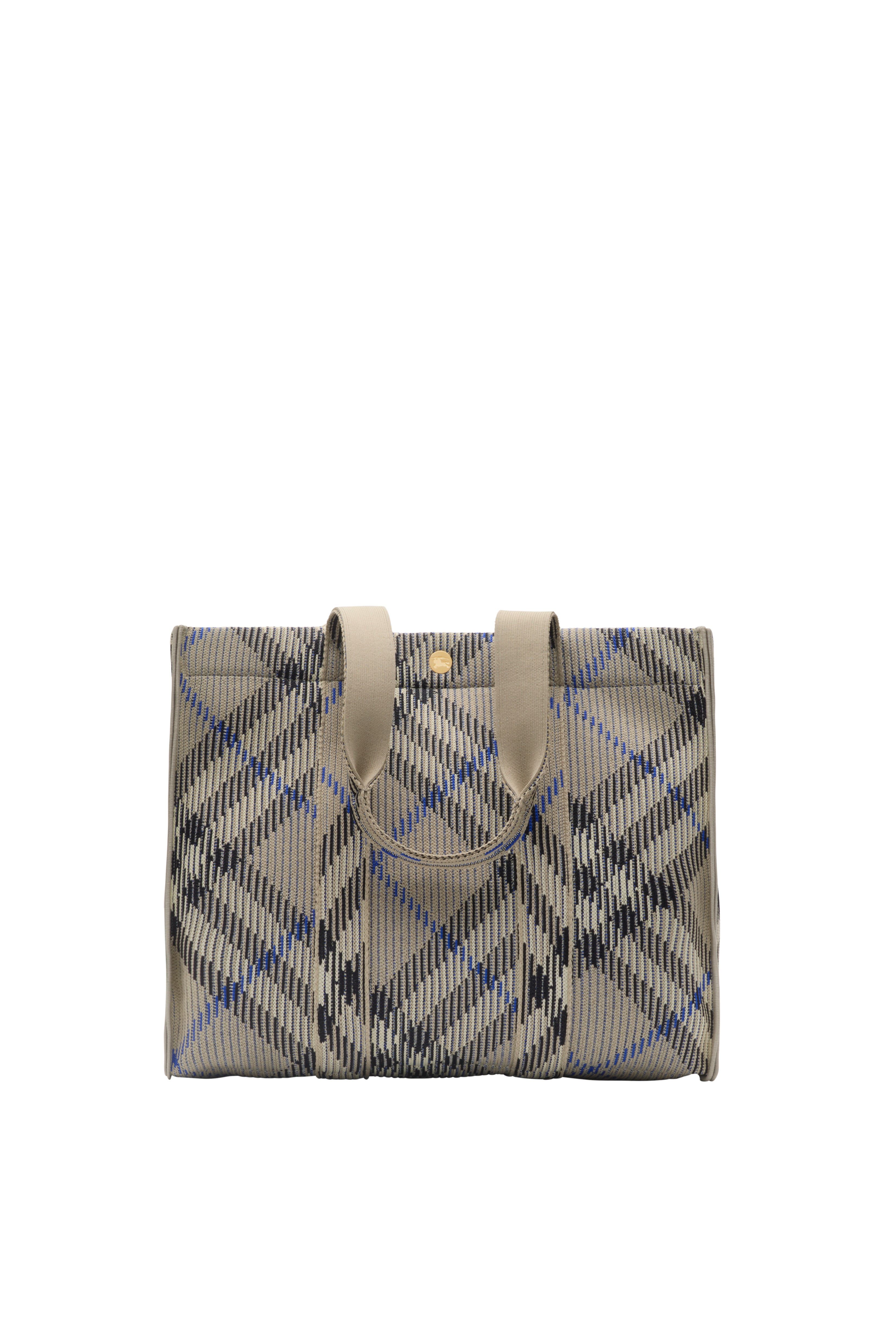 Burberry Medium Check Knitted Tote, Alternate, color, 