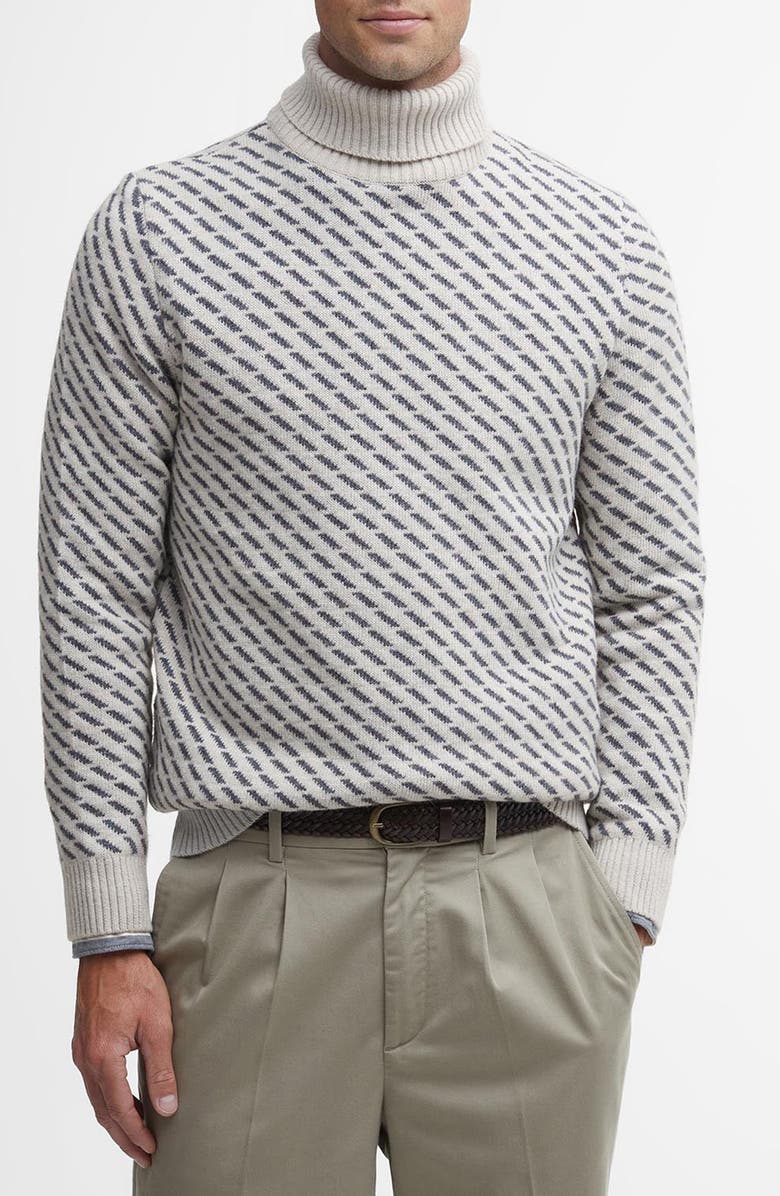 Barbour Masham Jacquard Turtleneck Sweater, Main, color, 