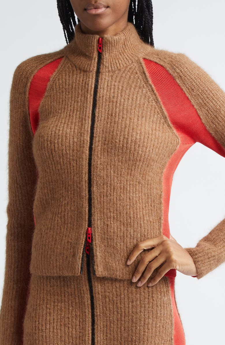 DIESEL<sup>®</sup> M-Louise Alpaca Blend Zip Cardigan, Alternate, color, Toffee