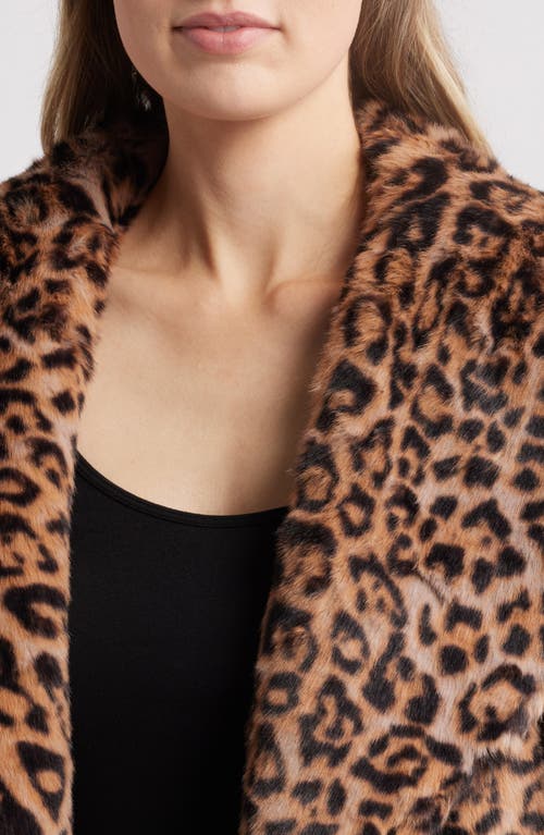 Nikki Lund Liza Leopard Print Faux Fur Jacket In Leopard