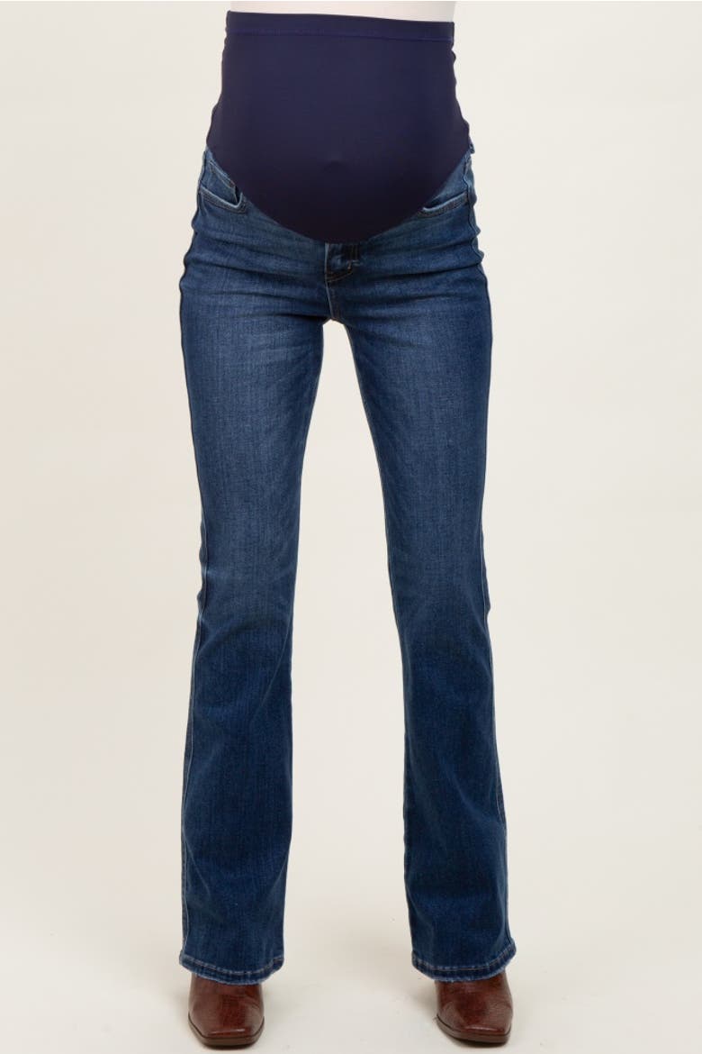 Wash Super High Rise Bootcut Maternity Jeans, Alternate, color, Navy Blue