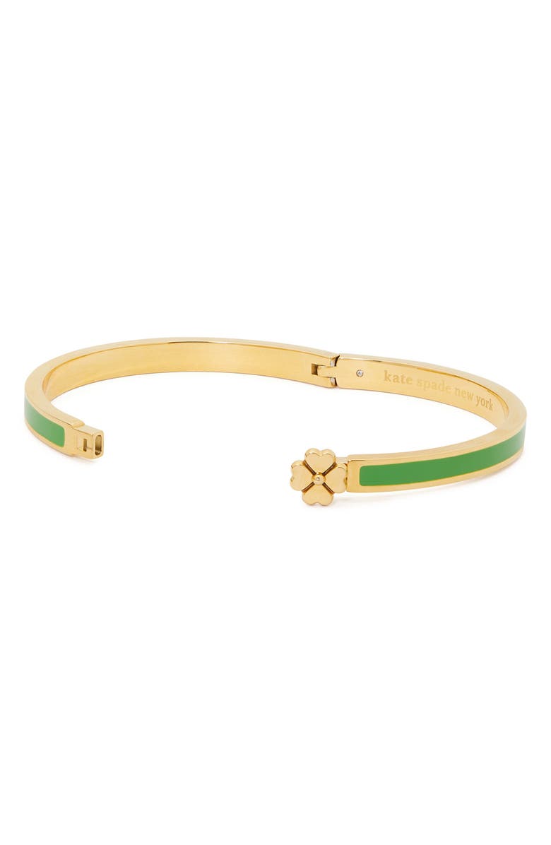 Kate Spade New York floral enamel hinged bangle bracelet, Alternate, color, 