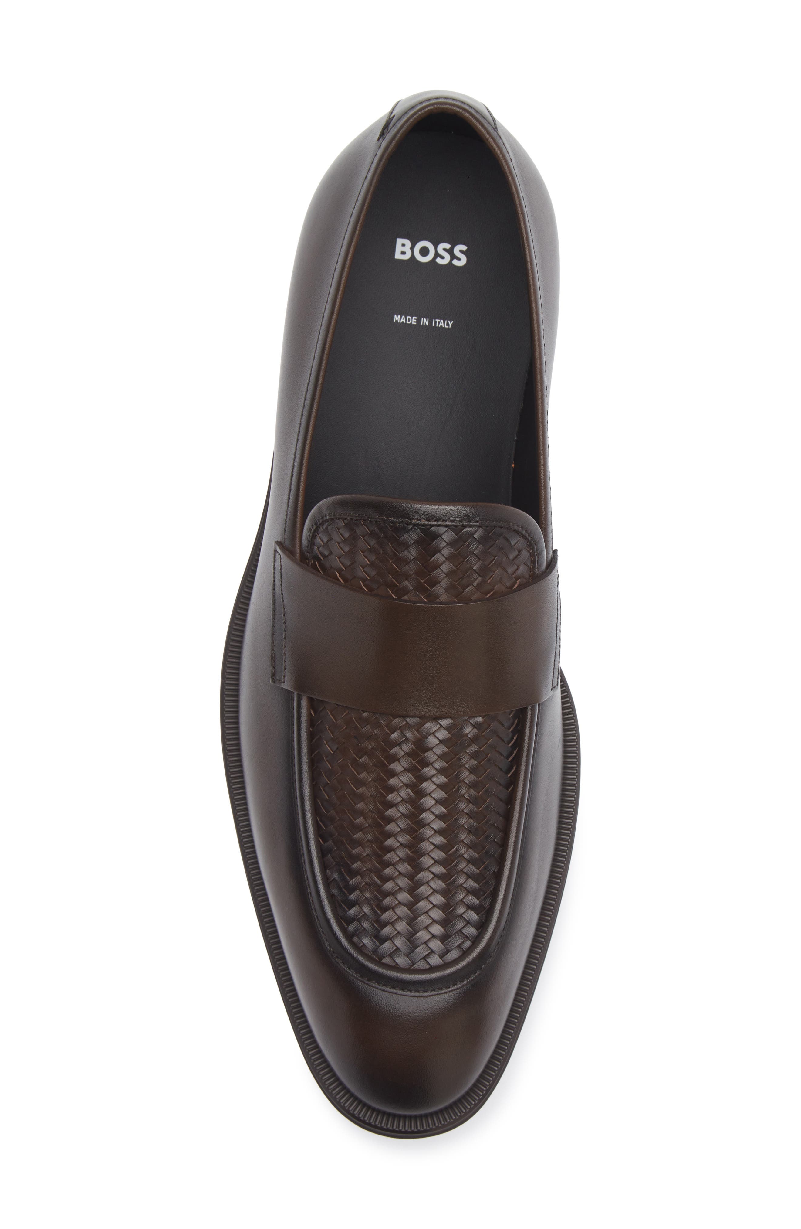 BOSS Derrek Woven Loafer, Alternate, color, Dark Brown