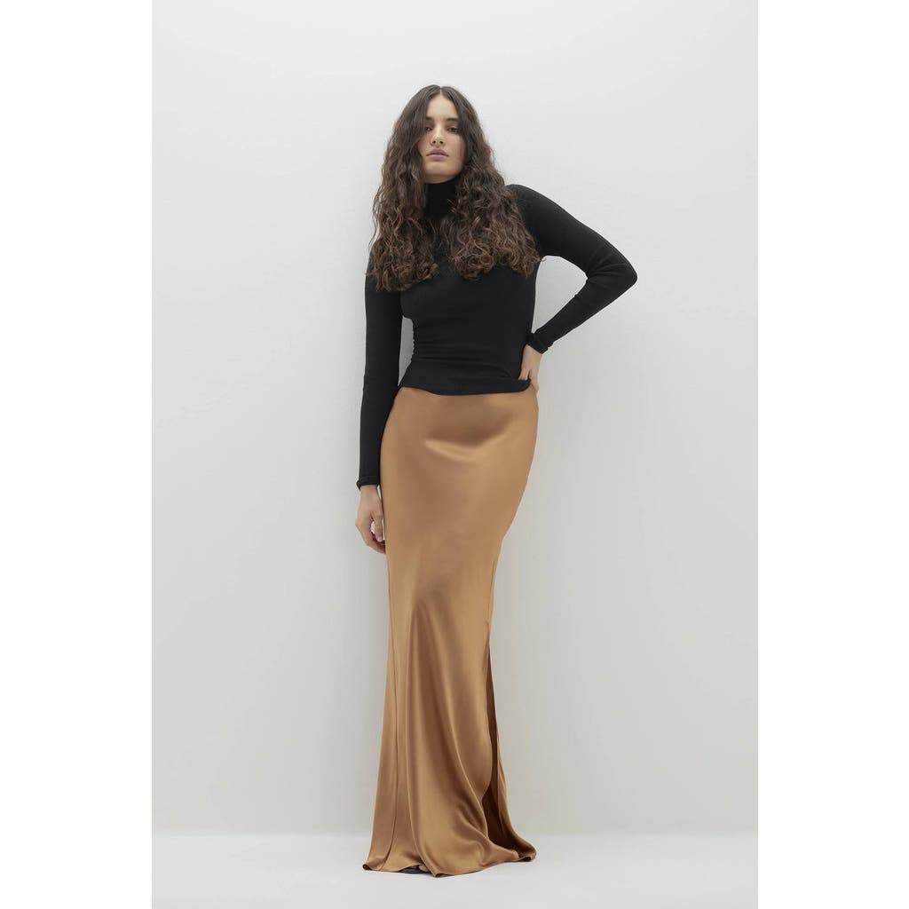 Naked Cashmere Siren Silk Maxi Skirt In Brown