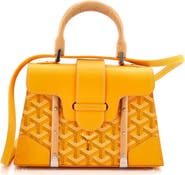 Pre-Owned Goyard Structured Saigon Top Handle Bag Coated Canvas with Leather Mini