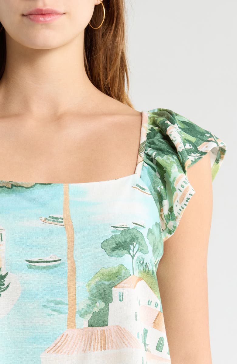 SUGARLIPS Piti Town Tazzy Flutter Sleeve Top, Alternate, color, 