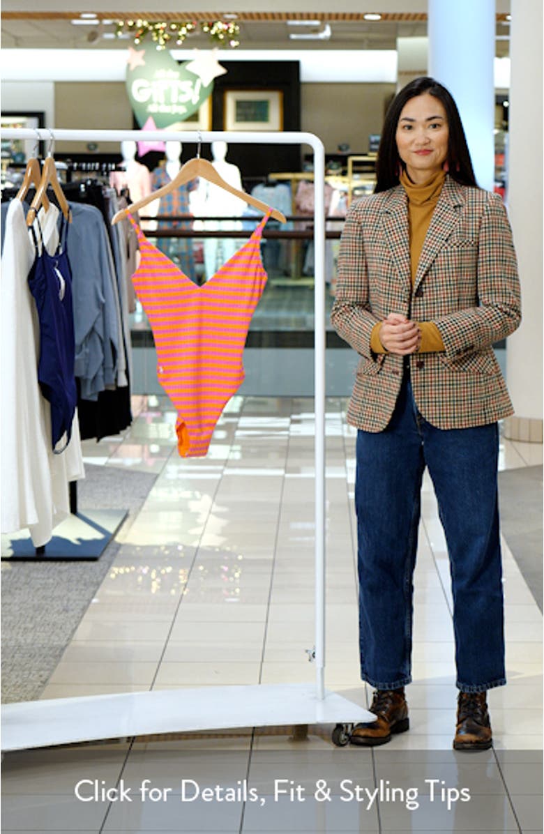 Stripe Jacquard One-Piece Swimsuit, sales video thumbnail