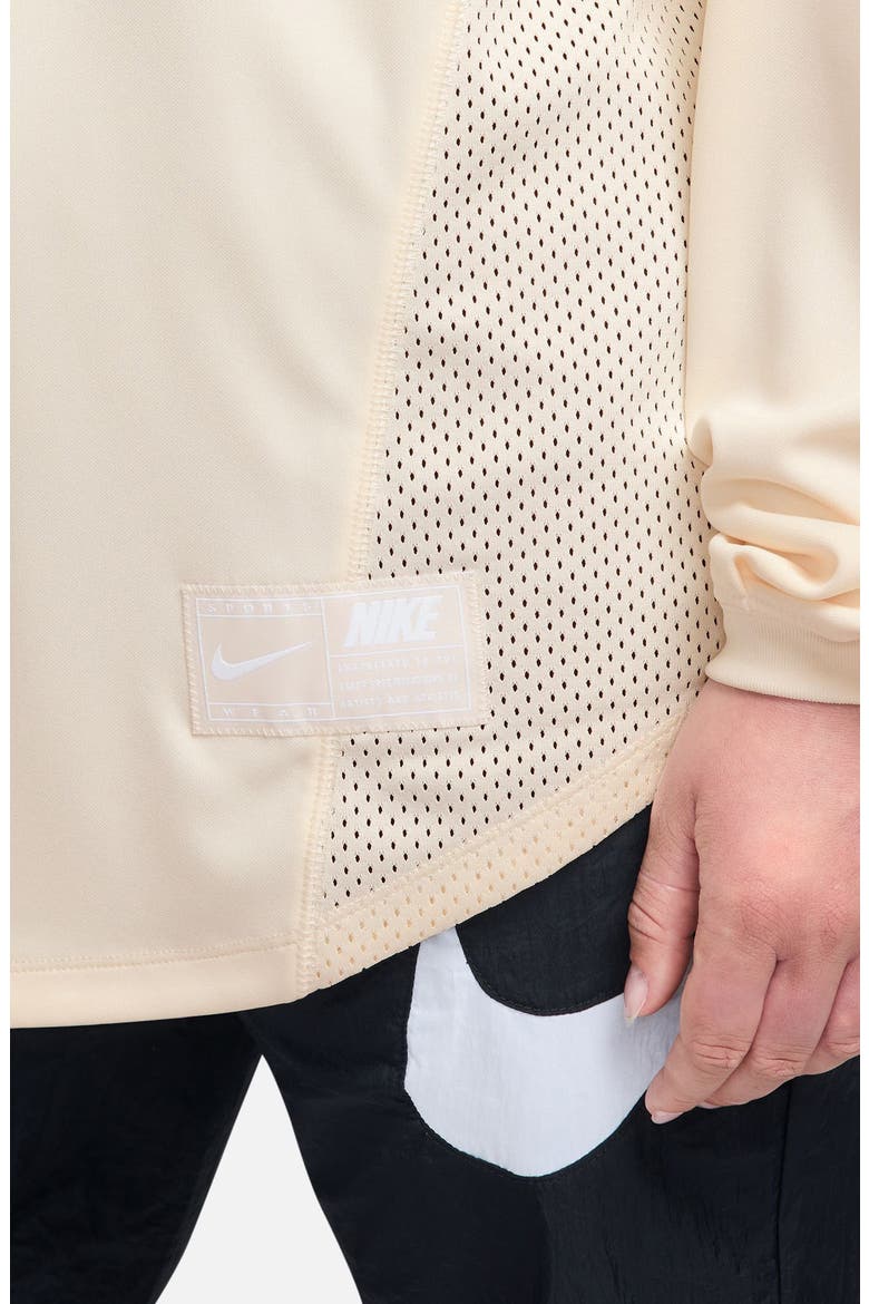 Sportswear Oversize Long Sleeve Jersey Button-Up Shirt, Alternate, color, 103 CHALK/CHALK