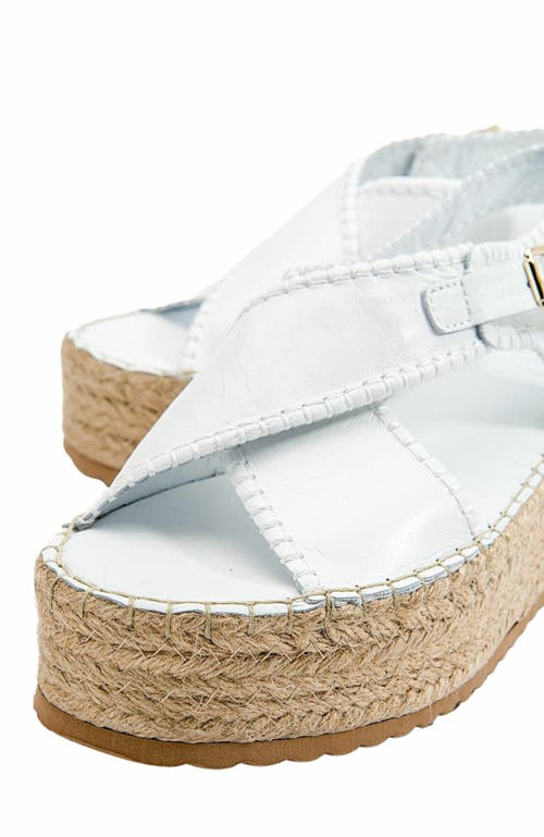 Forever & Always Shoes Bellezza Leather Platform Sandal In White