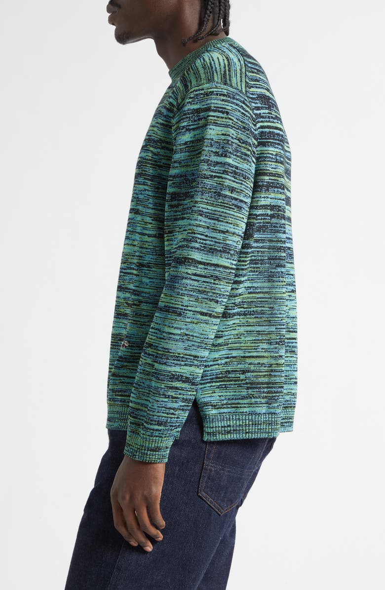 Waste Yarn Project Space Dye One of a Kind Crewneck Sweater, Alternate, color, Blue Green Dark