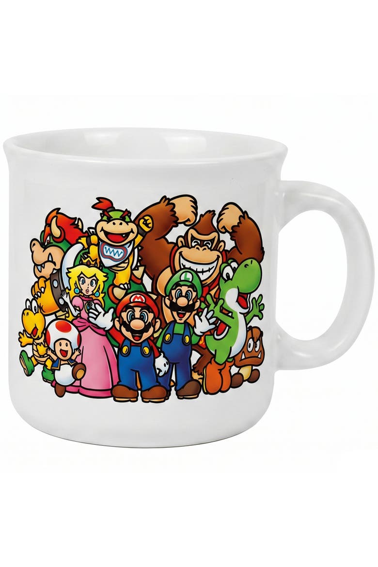 20 oz Super Mario Lineup Ceramic Camper Mug, Main, color, White