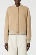 Weekend Max Mara Zelante Virgin Wool Blend Bomber Jacket