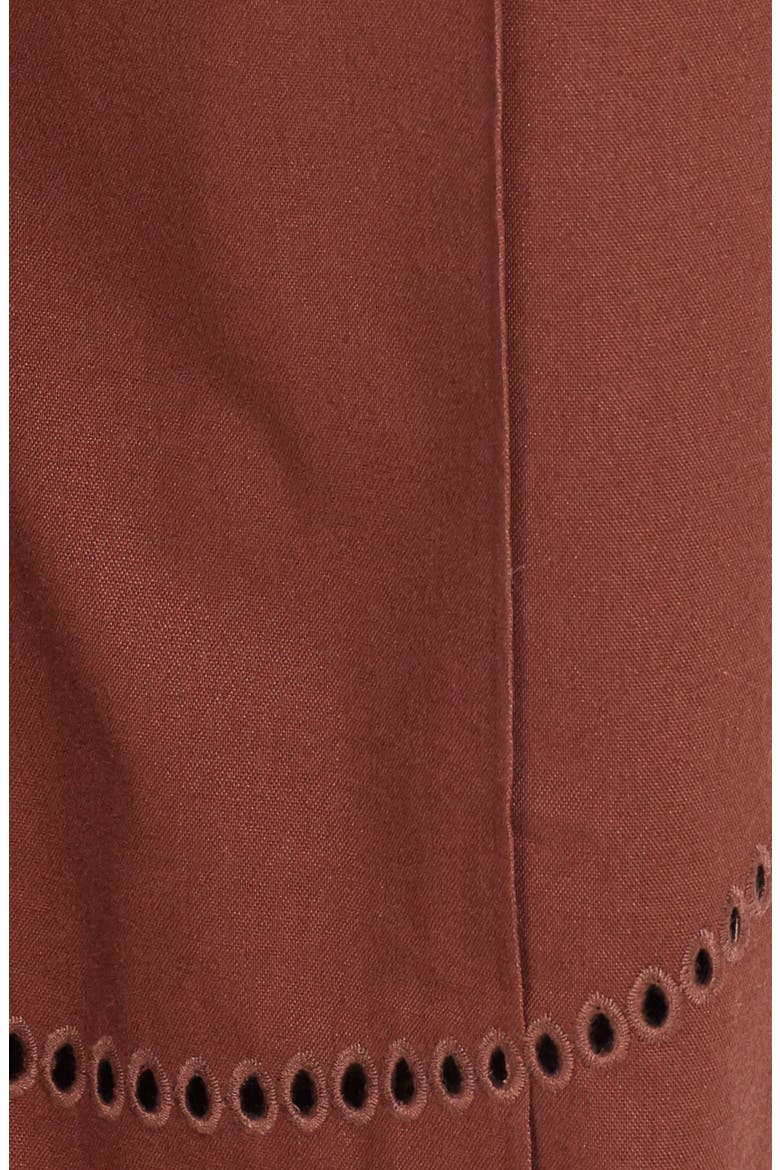 Dalia Eyelet Wide Leg Pants, Alternate, color, BROWN