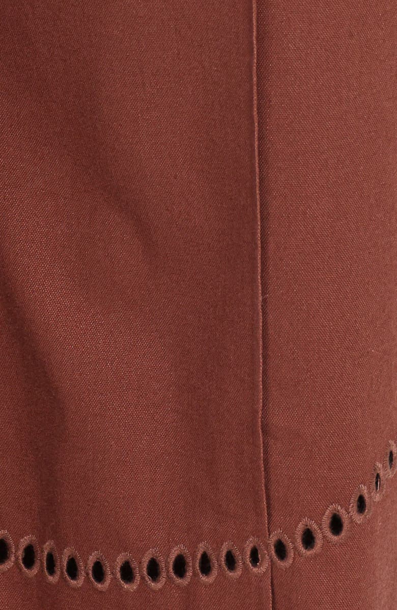 Petal & Pup Dalia Eyelet Wide Leg Pants, Alternate, color, Brown