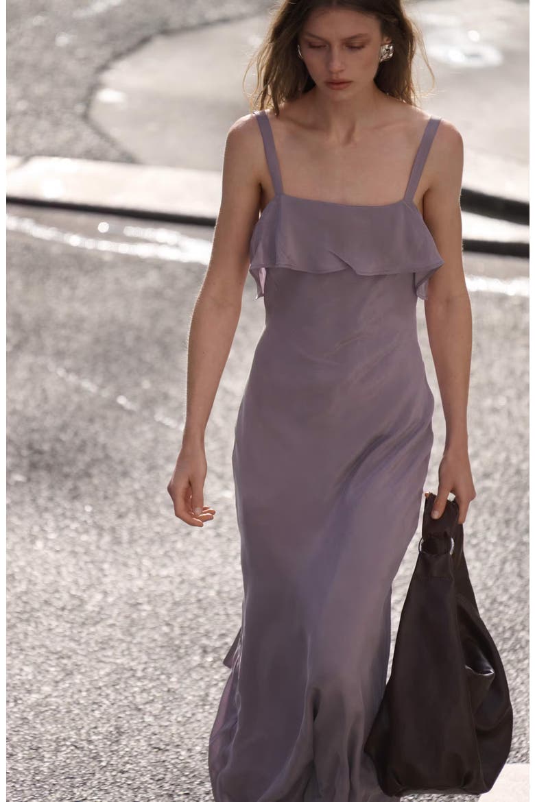 Ruffle Sleeveless Maxi Dress, Alternate, color, LILAC