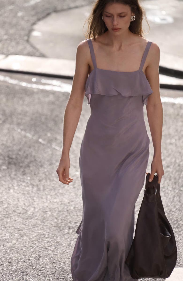 MANGO Ruffle Sleeveless Maxi Dress, Alternate, color, 