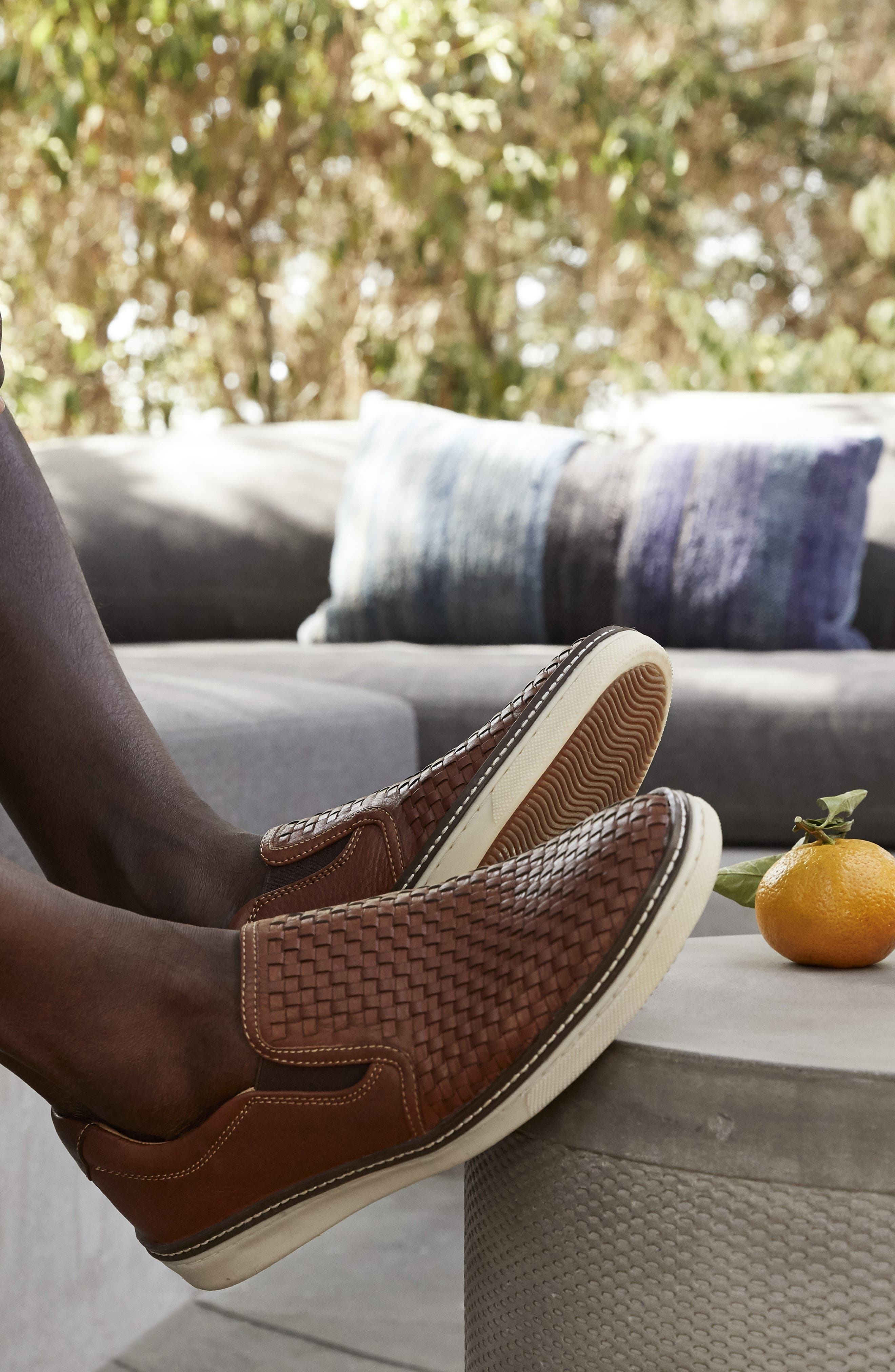 McGuffey Woven Slip-On Sneaker, Alternate, color, TAN LEATHER