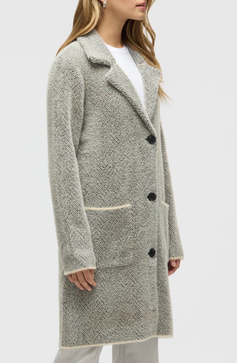 NVLT Chevron Print Eyelash Coat, Alternate, color, Herringbone