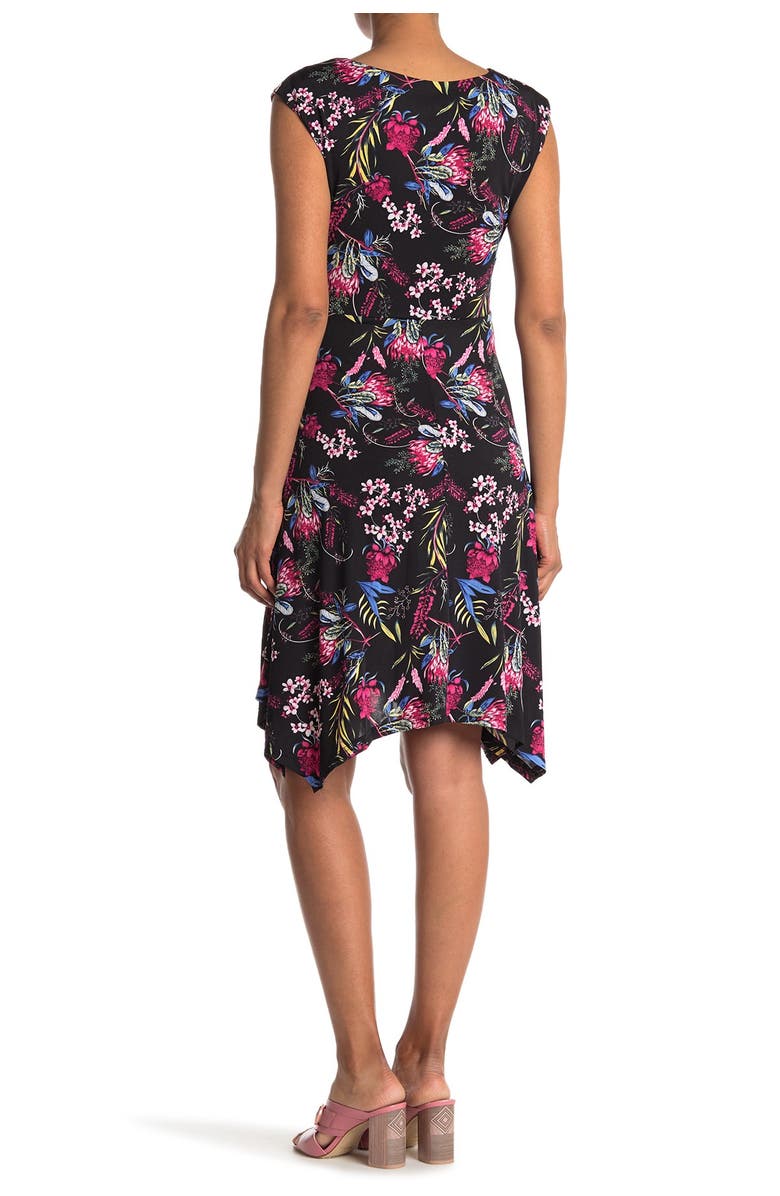 PAPILLON Floral Round Neck Stretch Dress, Main, color, 