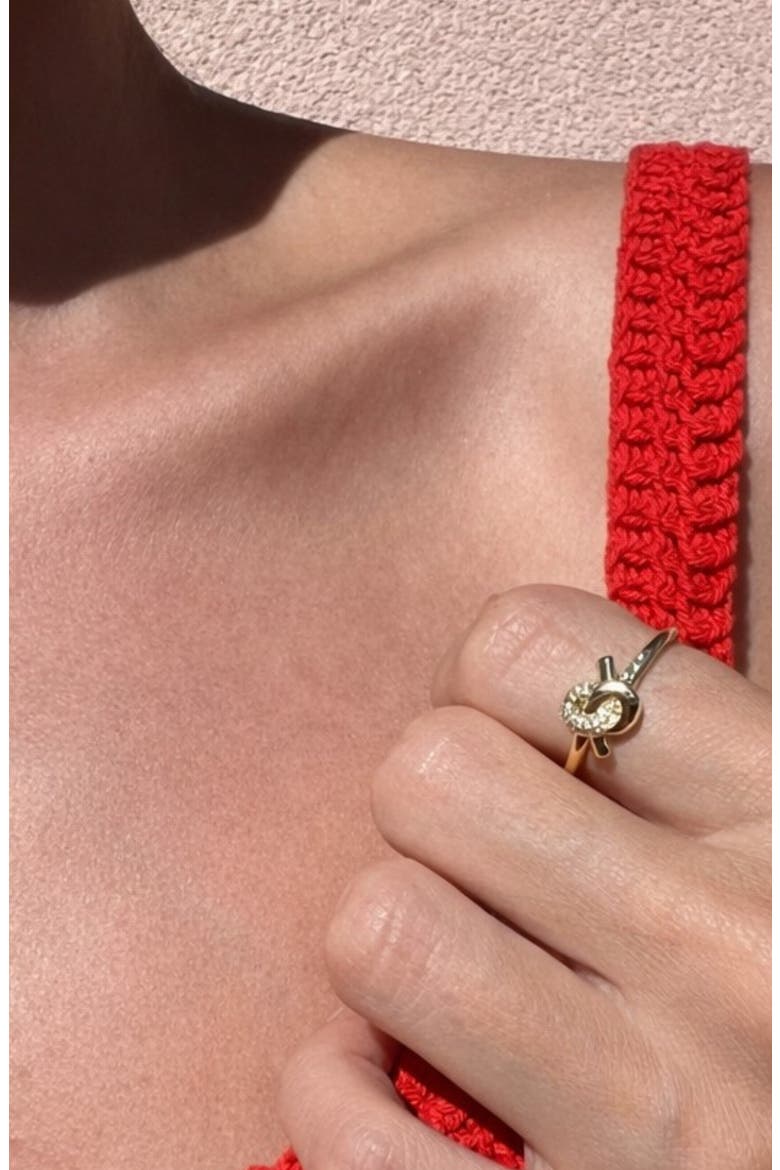Love Knot Ring, Alternate, color, Gold