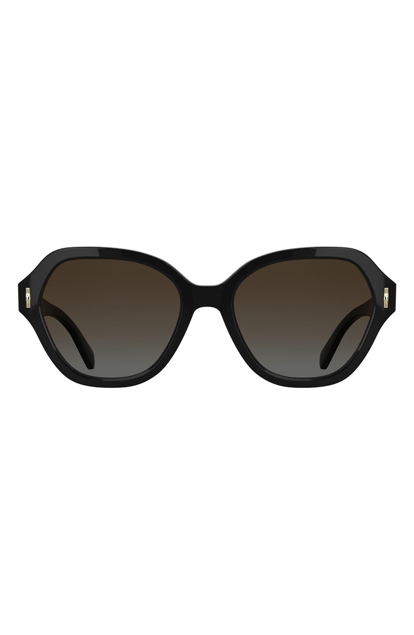 Longchamp Roseau 56mm Gradient Modified Rectangular Sunglasses In Black