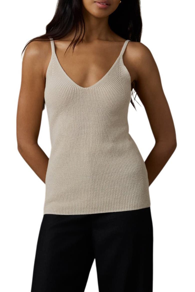 Miramar Linen & Organic Cotton Cami Sweater, Main, color, SUMMER SAND