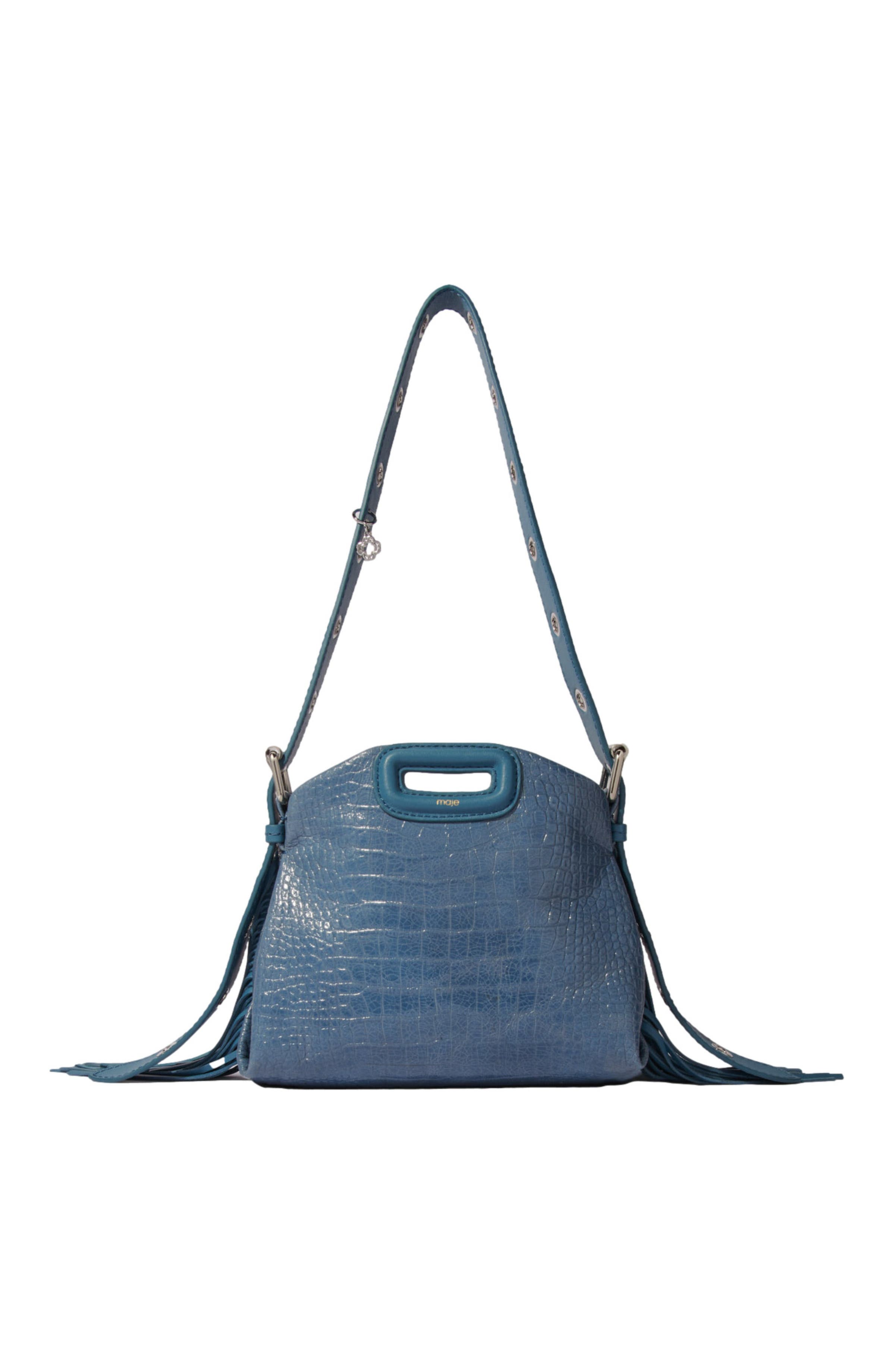 maje Mock croc Miss M mini bag, Main, color, 
