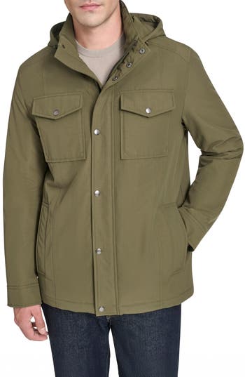 Cole Haan Signature Hooded Waterproof Field Jacket In Green