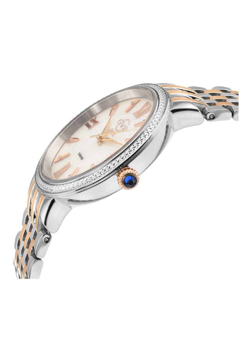 Genoa Diamond Dial Two-Tone Bracelet Watch, 37mm, Alternate, color, TWO TONE