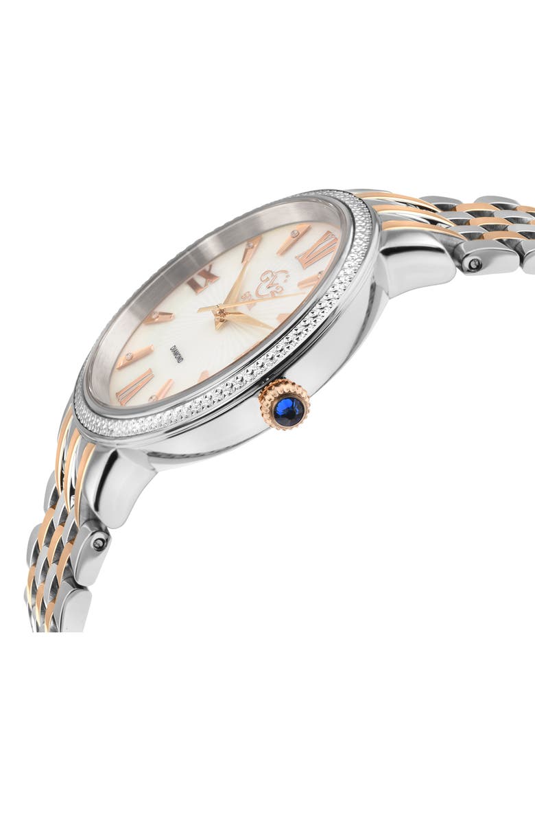 GV2 Genoa Diamond Dial Two-Tone Bracelet Watch, 37mm, Alternate, color, Two Tone