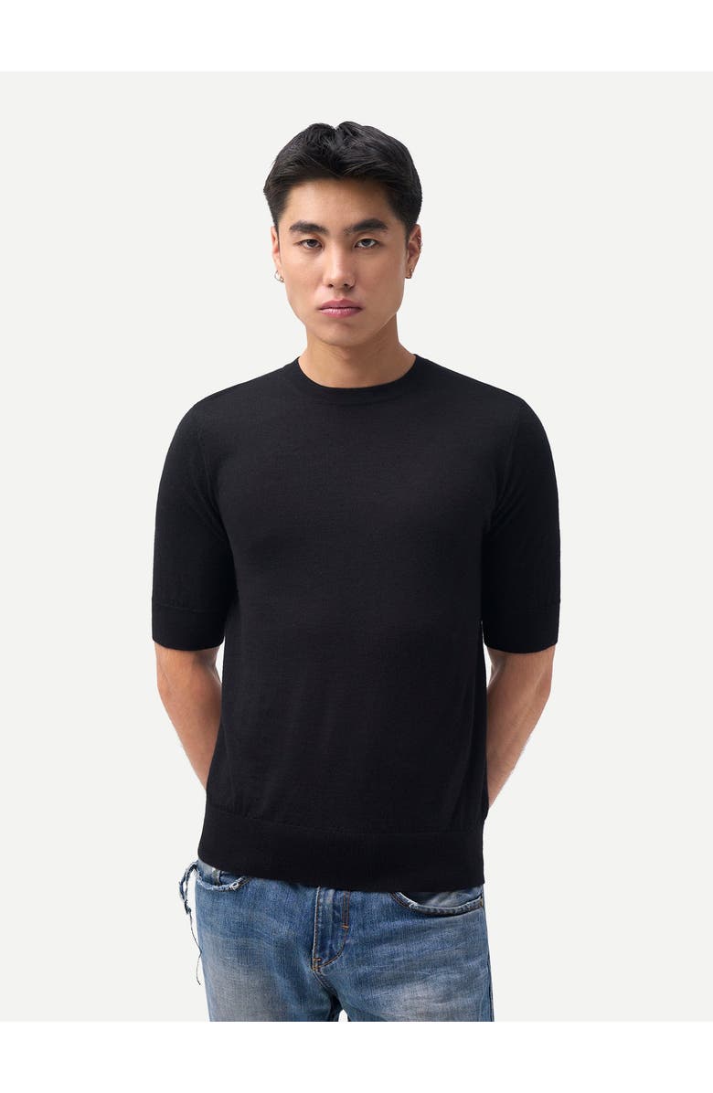 GOBI Mongolian Cashmere Silk Cashmere Crew Neck T-Shirt, Main, color, Blue Graphite