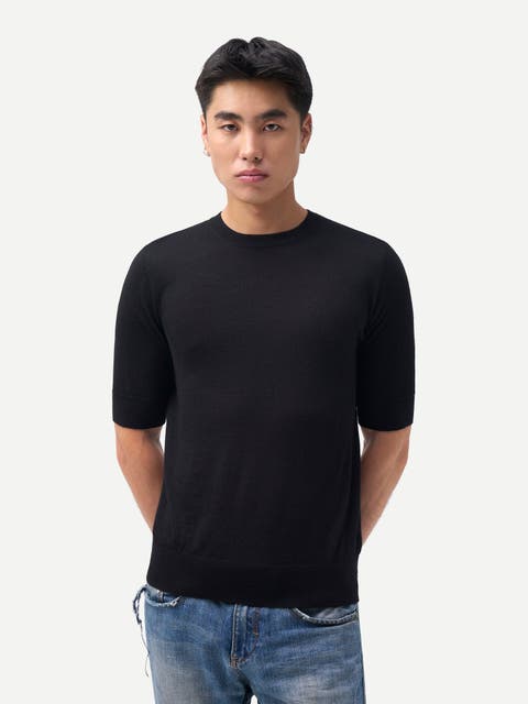 Silk Cashmere Crew Neck T-Shirt