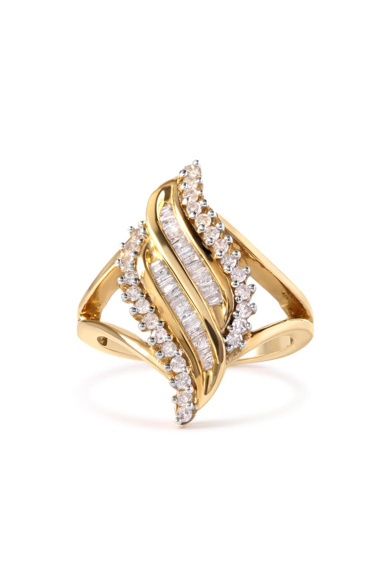 10K Yellow Gold 1/2 Cttw Diamond Cocktail Ring, Alternate, color, Yellow