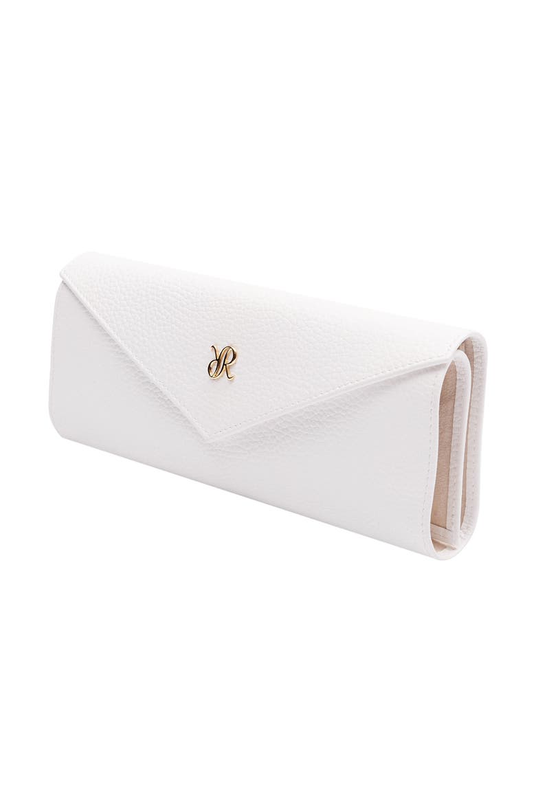 TUXEDO LEATHER JEWELLERY ROLL, Alternate, color, White