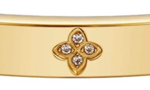 Adornia Cz Clover Bangle Bracelet In Gold
