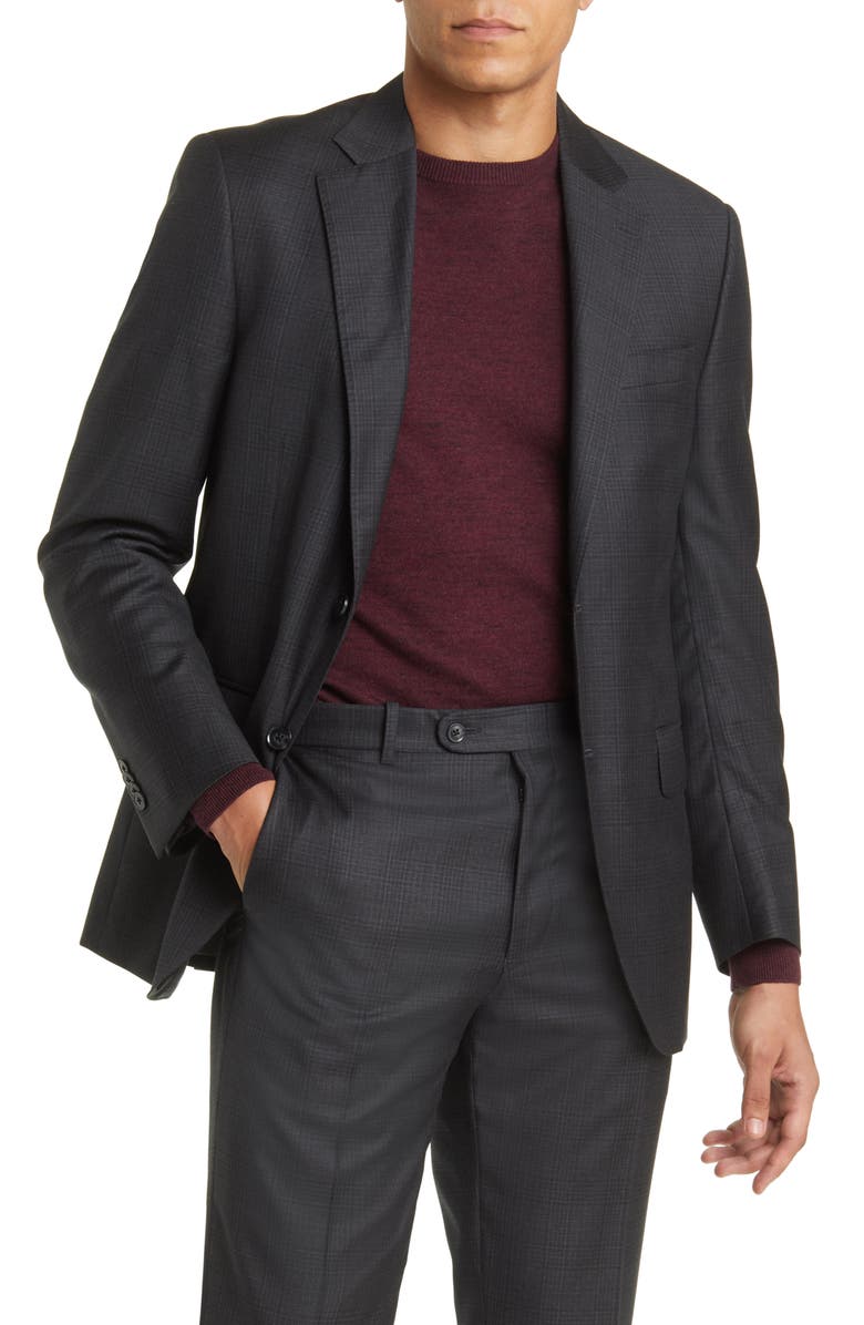 Peter Millar Tailored Fit Plaid Wool Suit, Alternate, color,