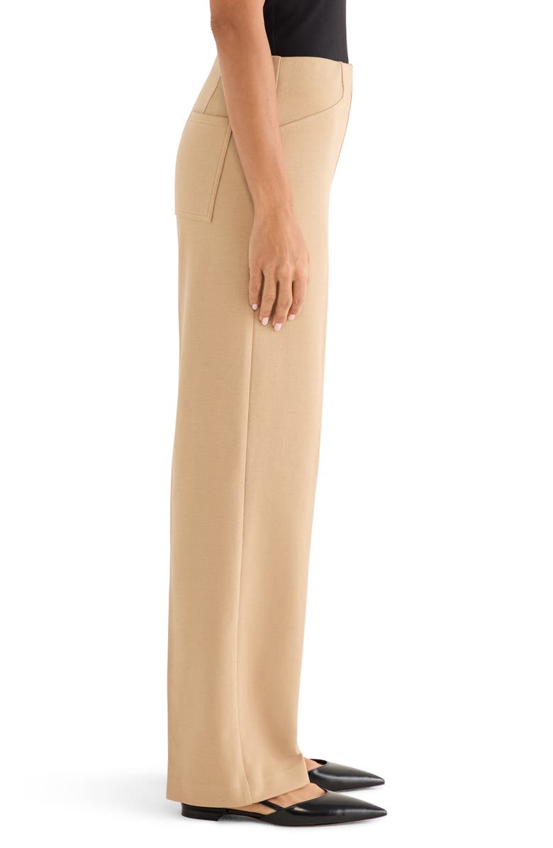 NIC+ZOE Lenox Wide Leg Stretch Twill Pants, Alternate, color, Jute