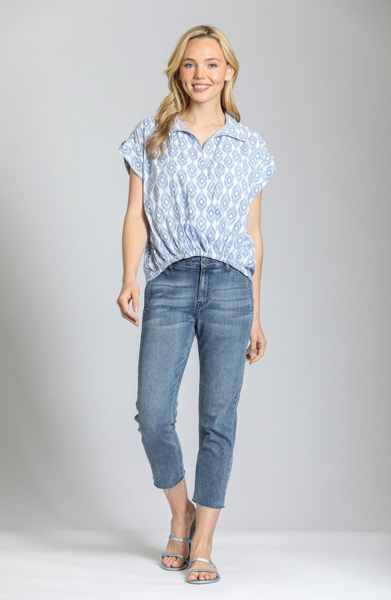 APNY Tab Cuff Print Cotton Top, Alternate, color, 